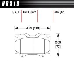 Передние дисковые тормозные колодки DBA HB313P.685 для Toyota Land Cruiser