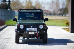 Передний бампер с монтажной плитой под лебедку без кенгурятника для Suzuki Jimny IV с 2018 (1.5 бензин)