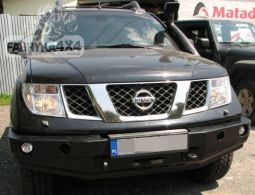 Бампер передній для Nissan Navara D40 з монтажною плитою під лебідку, без кенгурятника (2005-2010)