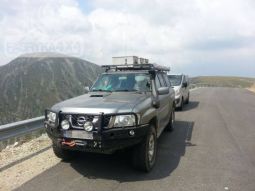 Передний бампер с кенгурятником для Nissan Patrol GU4 (2005-2009)