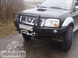 Передний бампер для Nissan Navara D22(2001-2004) с плитой под лебедку и кенгурятником