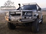 Передній бампер для Pajero SPORT (1996-2000г) (версія перед рестайлінгом, тобто з поворотниками в бампері) з плитою під лебідку і кенгурятником