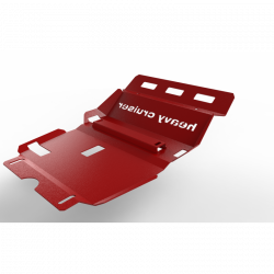 Защита радиатора, двигателя и переднего моста красная OFFROAD для Toyota Hilux Revo 2015-