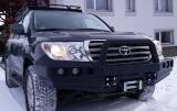 Передній бампер з пластиною під лебідку, Toyota Land Cruiser J200 (2008-2016), з кенгурятником