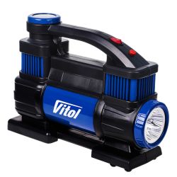 Автомобильный компрессор "ViTOL" К-70 150psi/25Amp/90л/2 цилиндра/шланг